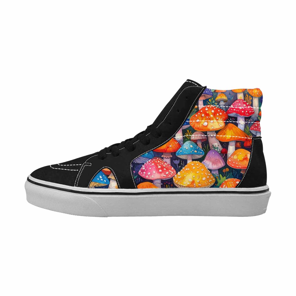 MEN'S Mushrooms (general) Mushrooms Pa High Top Canvas Wallpaper Art Custom Sneakers