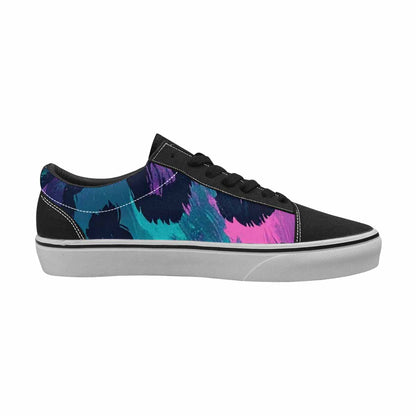 MEN'S Leopard Neon Pink Teal Airbrush Canvas Lace-Up Wallpaper Art Custom Shoes