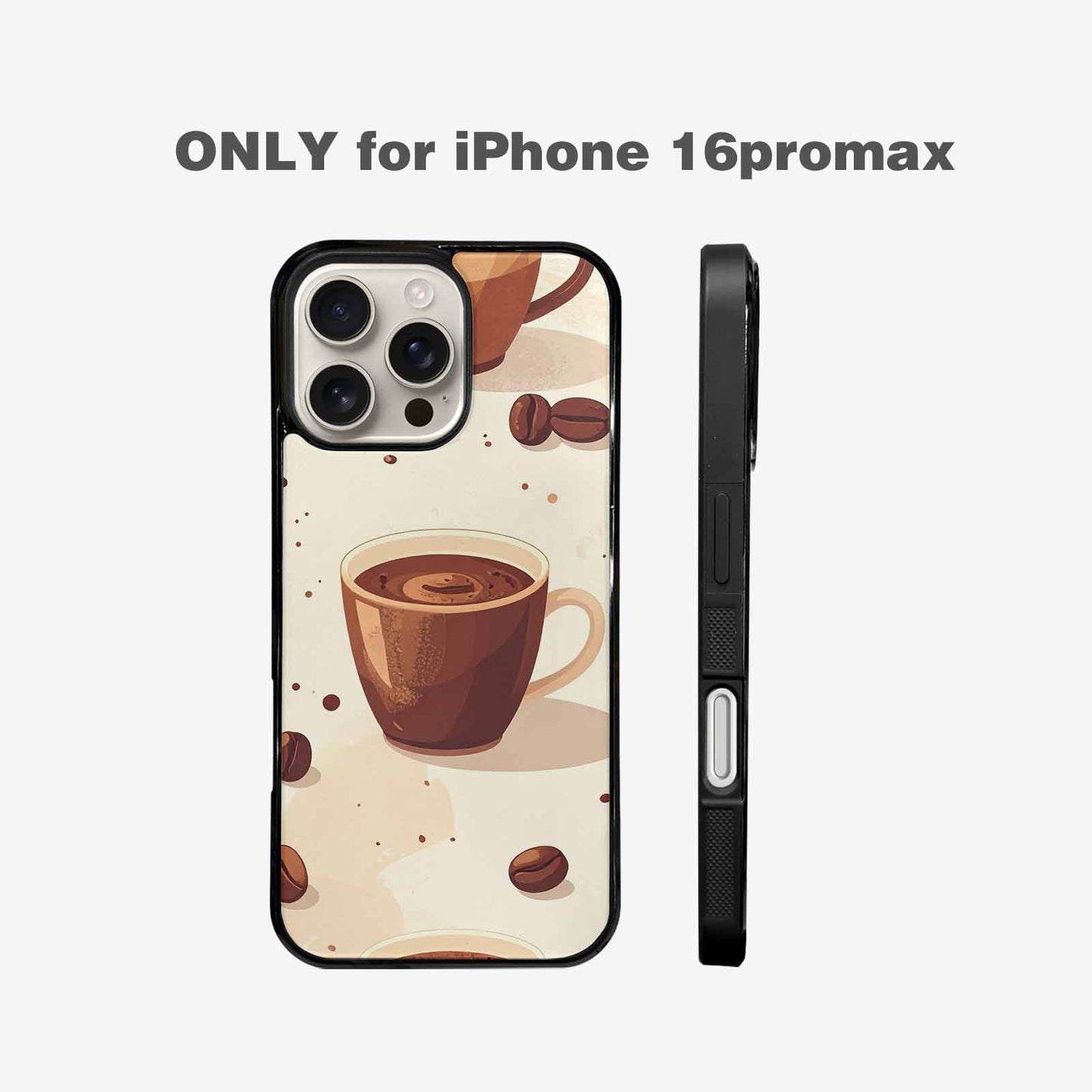 iPhone 16 Pro Max Case — Coffee Cup And Bean Pattern Seamless, Personalized Phone Case