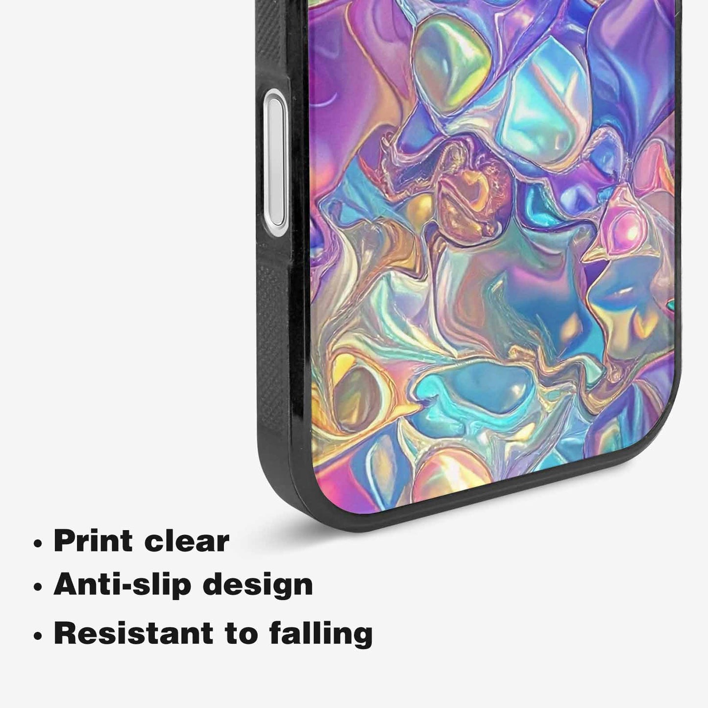 iPhone 16 Case — Holographic Iridescent Shimmer Pattern Hundreds Of, Custom Art Phone Cover