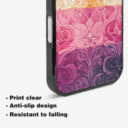 iPhone 16 Plus Case — Lesbian Flag Color Theme Small Rainbow, Customized Protective Case