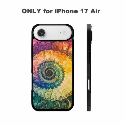 iPhone 17 Air Case — Tie Dye Swirls Black White Tie, Customized Protective Case