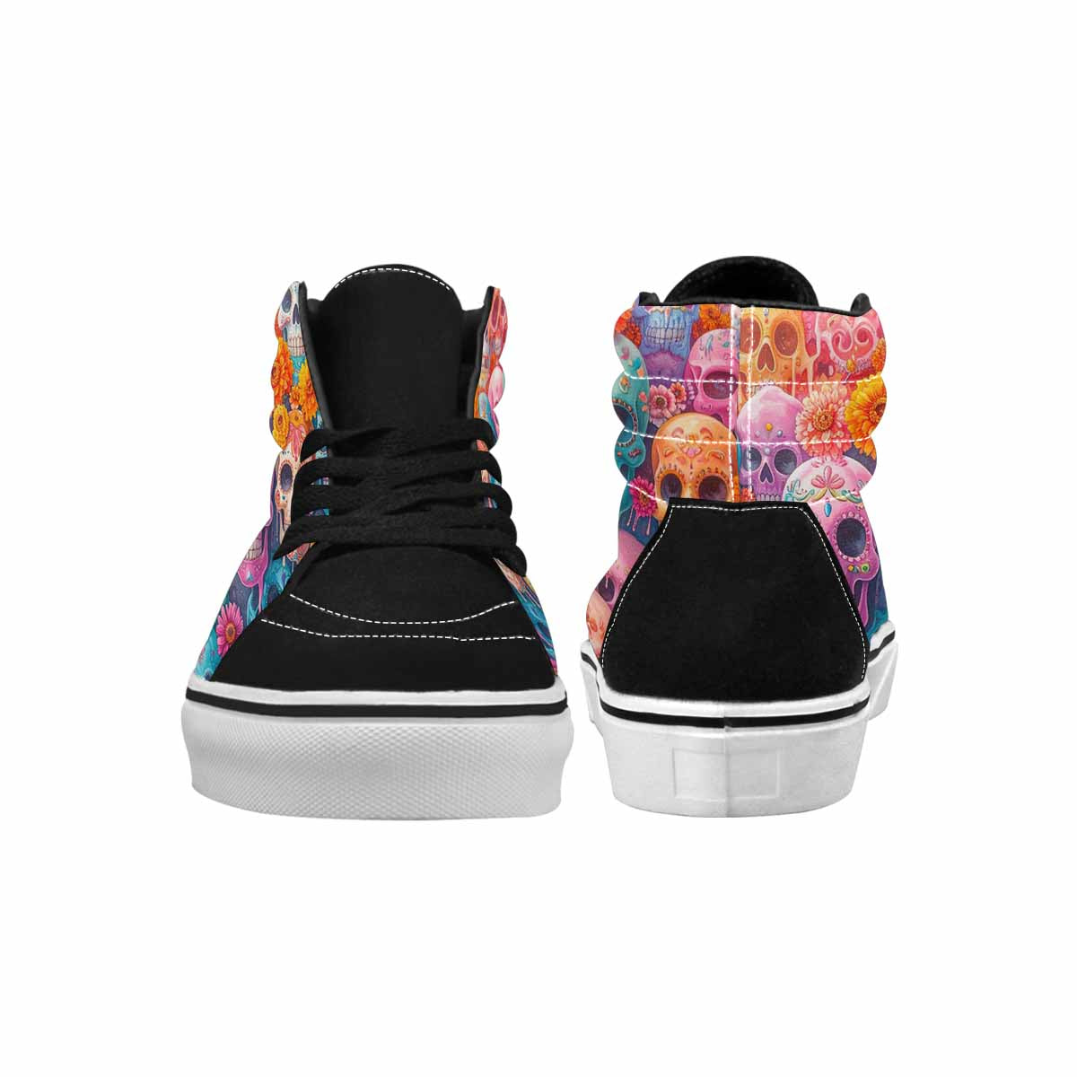 MEN'S Sugar Skulls Melting Sugar High Top Canvas Melting Art Custom Sneakers