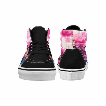 WOMEN'S Tie Dye Black & Pink Ink High Top Canvas Boutique Vivid Custom Kicks