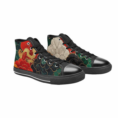 MEN'S Dragon Scale Fantasy High Top Canvas Wallpaper Art Custom Shoes