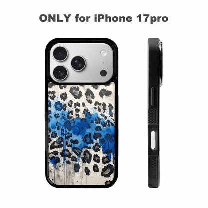 iPhone 17 Pro Case — Animal Print Black Blue Ink Animal, Unique Phone Case Design