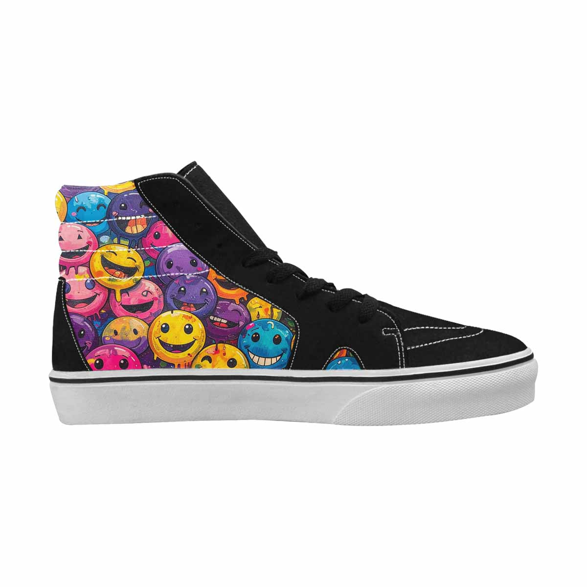 MEN'S Melting Moon Smiley High Top Canvas Melting Art Sneakers