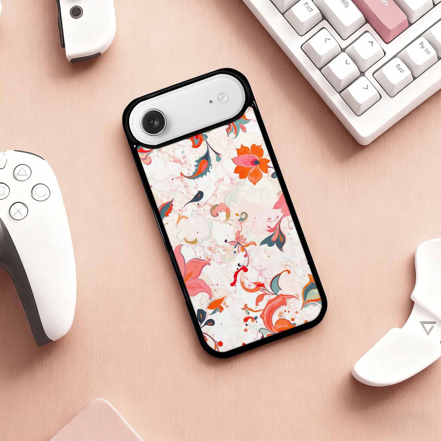 iPhone 17 Air Case — Marble Floral, Unique Phone Case Design