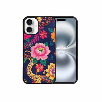 iPhone 16 Plus Case — Floral Snake Print Custom, Custom Printed Phone Case