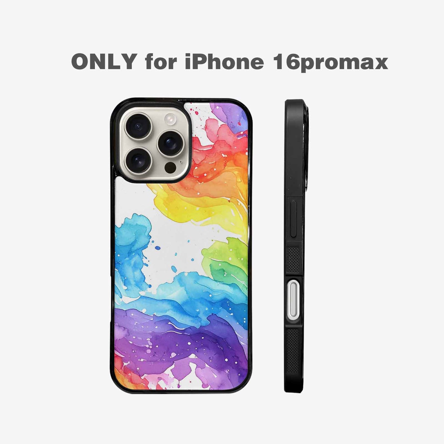 iPhone 16 Pro Max Case — Watercolor Splash Abstract Pattern Seamless Repeat, Customized Protective Case