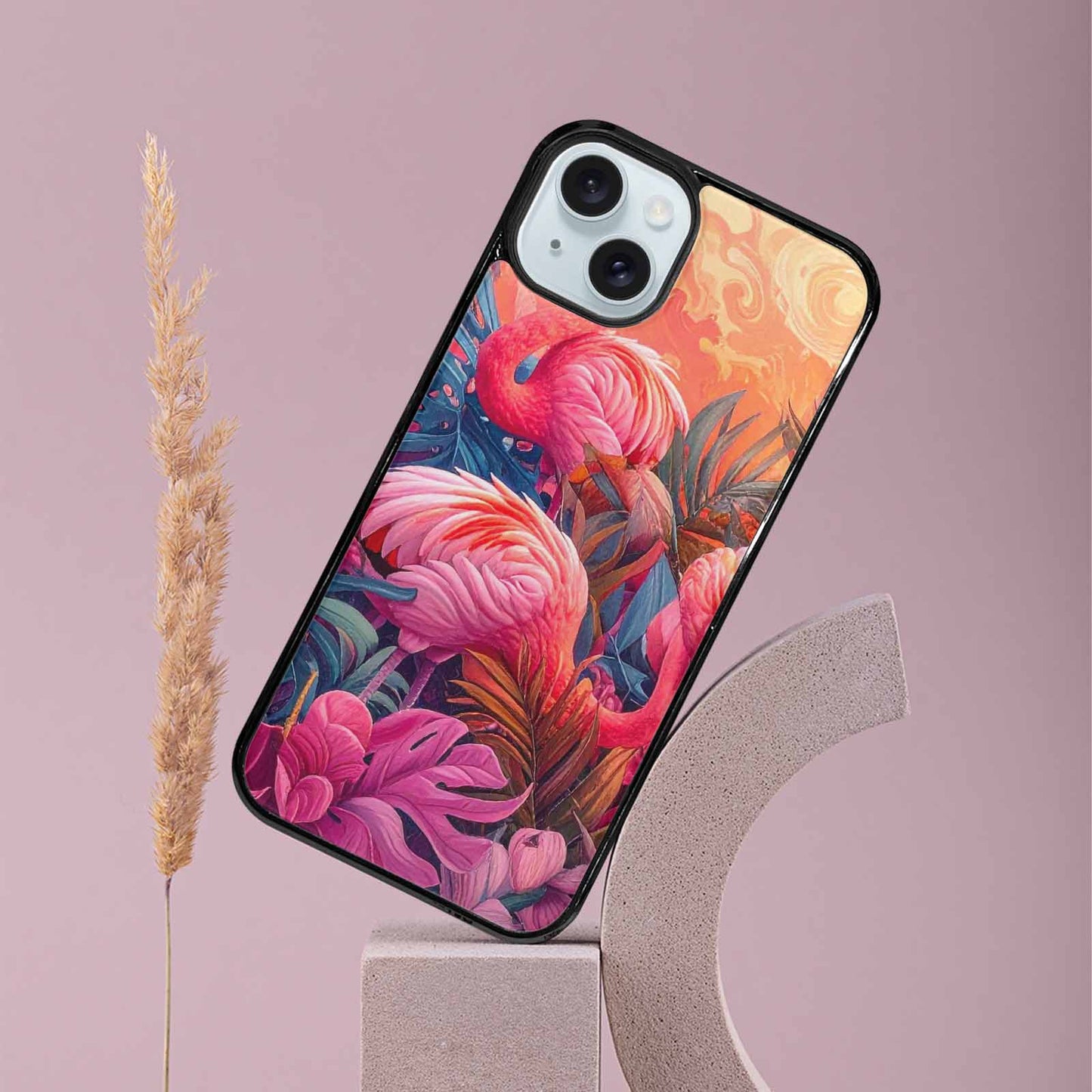 iPhone 15 Plus Case — Flamingo Tropical Flamingo Tropical Pattern Hundreds, Custom Made Phone Cover