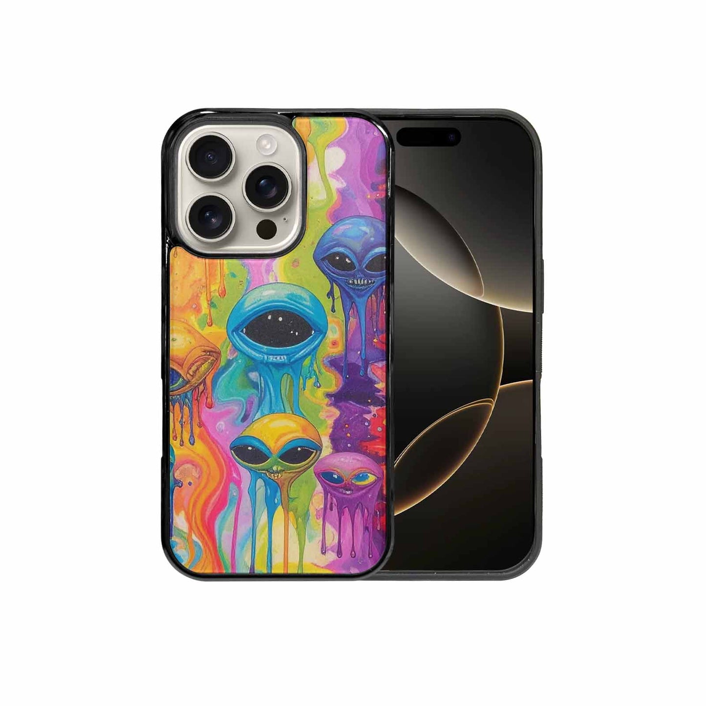 iPhone 16 Pro Case — Aliens Tie Dyemelting Aliens P Bod, Custom Printed Phone Case