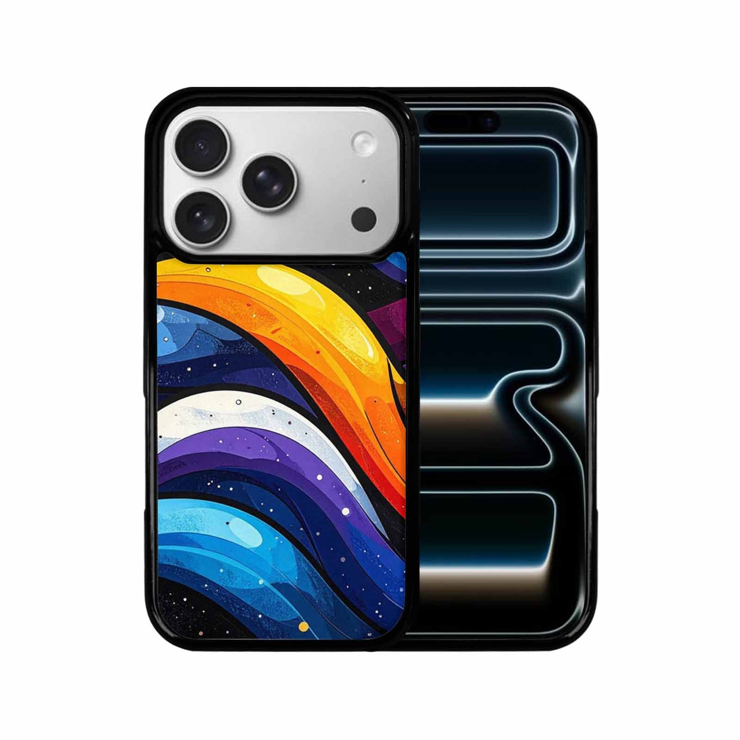 iPhone 17 Pro Case — Glossy Winter Wave Seamless Cartoon Cute, Custom Printed Phone Case