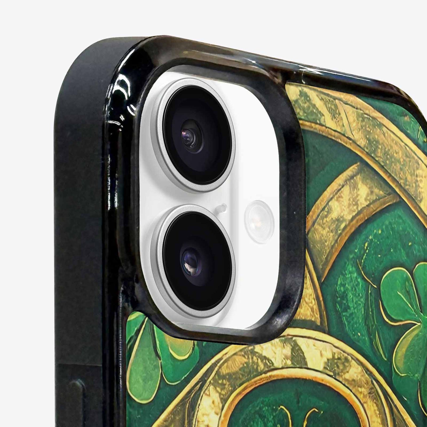 iPhone 16 Plus Case — Irish Celtic Knot Pattern Shamrocks Seamless, Unique Phone Case Design