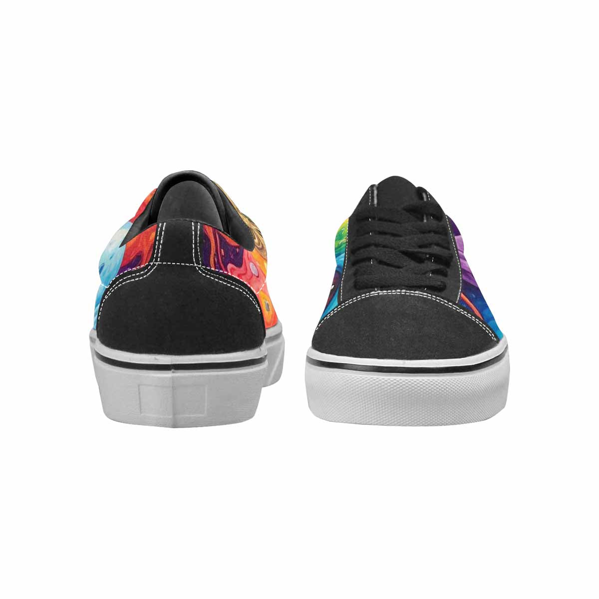 WOMEN'S Aliens  Tie Dye Lace-Up Canvas Kaleidoscope Custom Sneakers