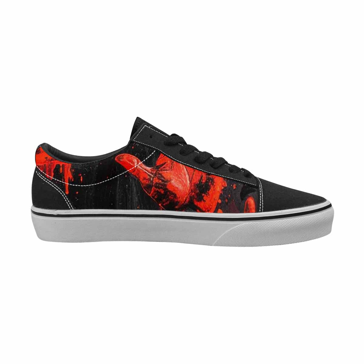 WOMEN'S Halloween Splatter Handprint Canvas Lace-Up Vivid Sneakers