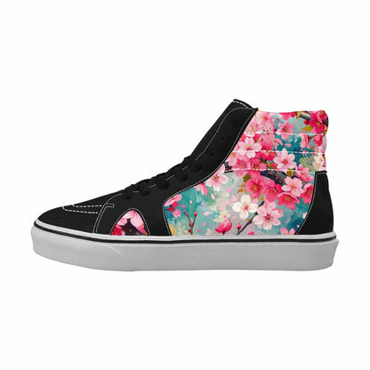 MEN'S Cherry Blossom Branch High Top Canvas Dark Academia Custom Sneakers