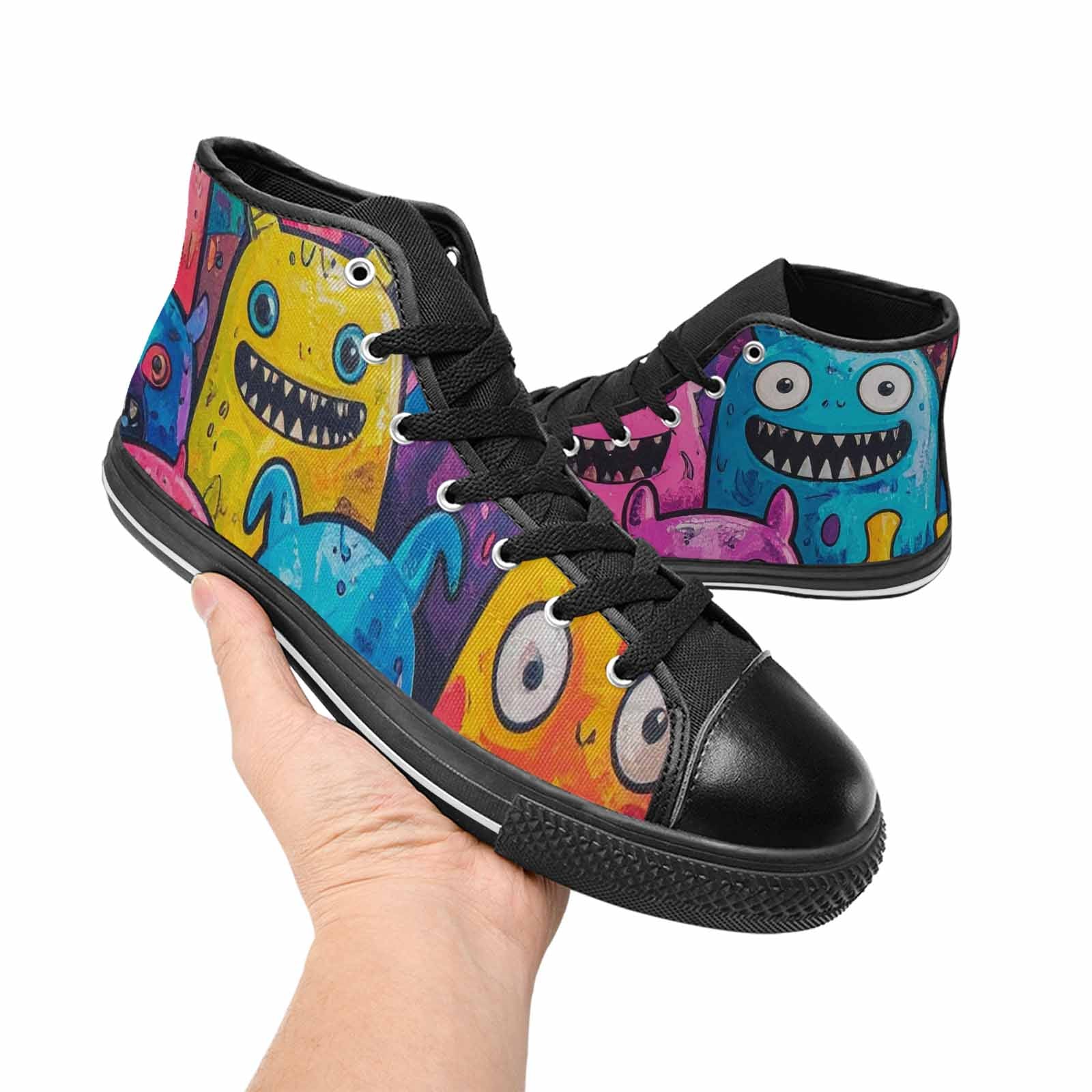 WOMEN'S Goofy Cartoon Monster High Top Canvas Y2K Sneakers