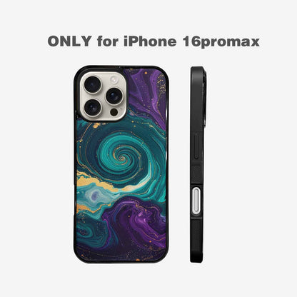 iPhone 16 Pro Max Case — Marbled Swirl Texture Blended With Galaxy, Custom Designed Case Cover