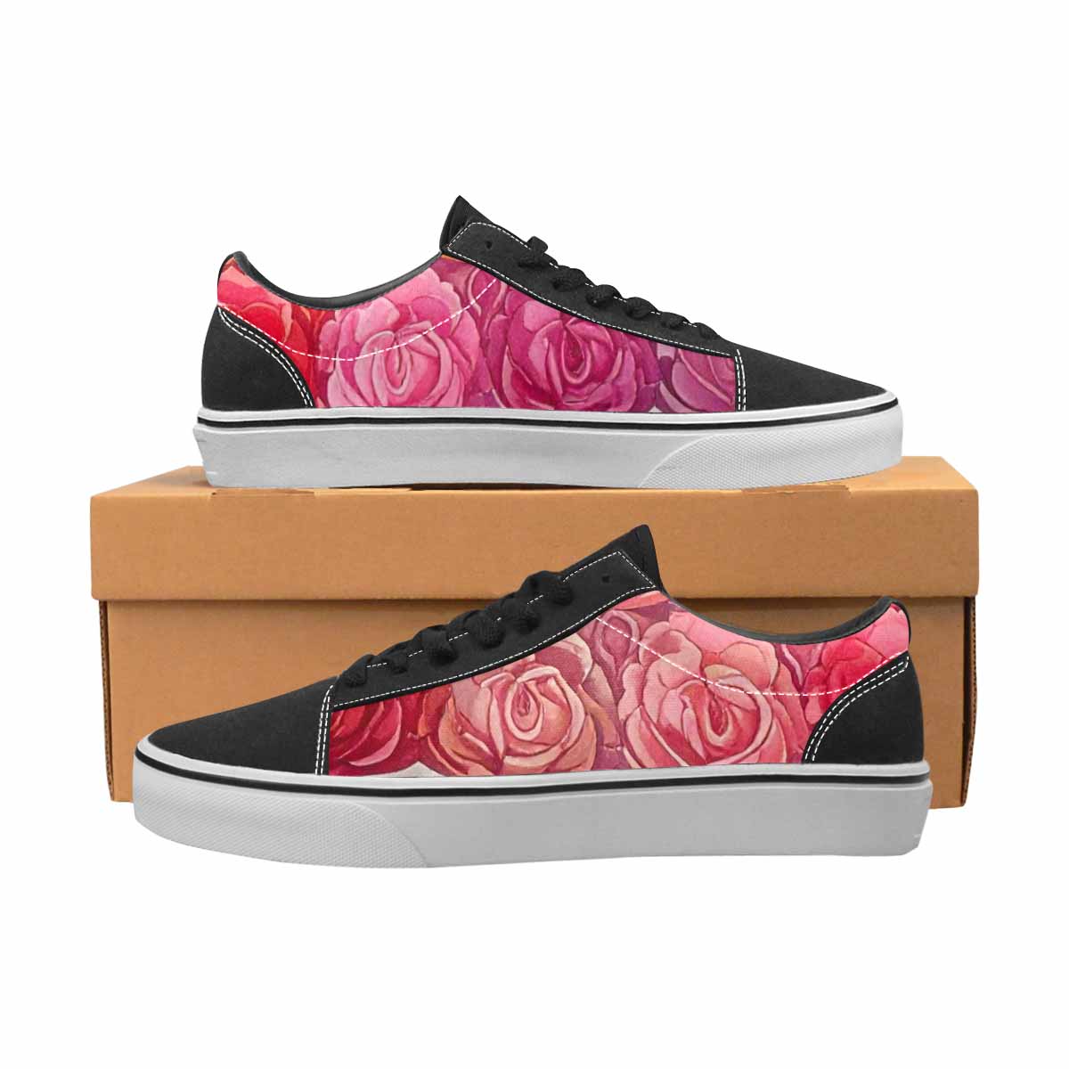 MEN'S Lesbian Flag Color Canvas Lace-Up Cottagecore Custom Shoes