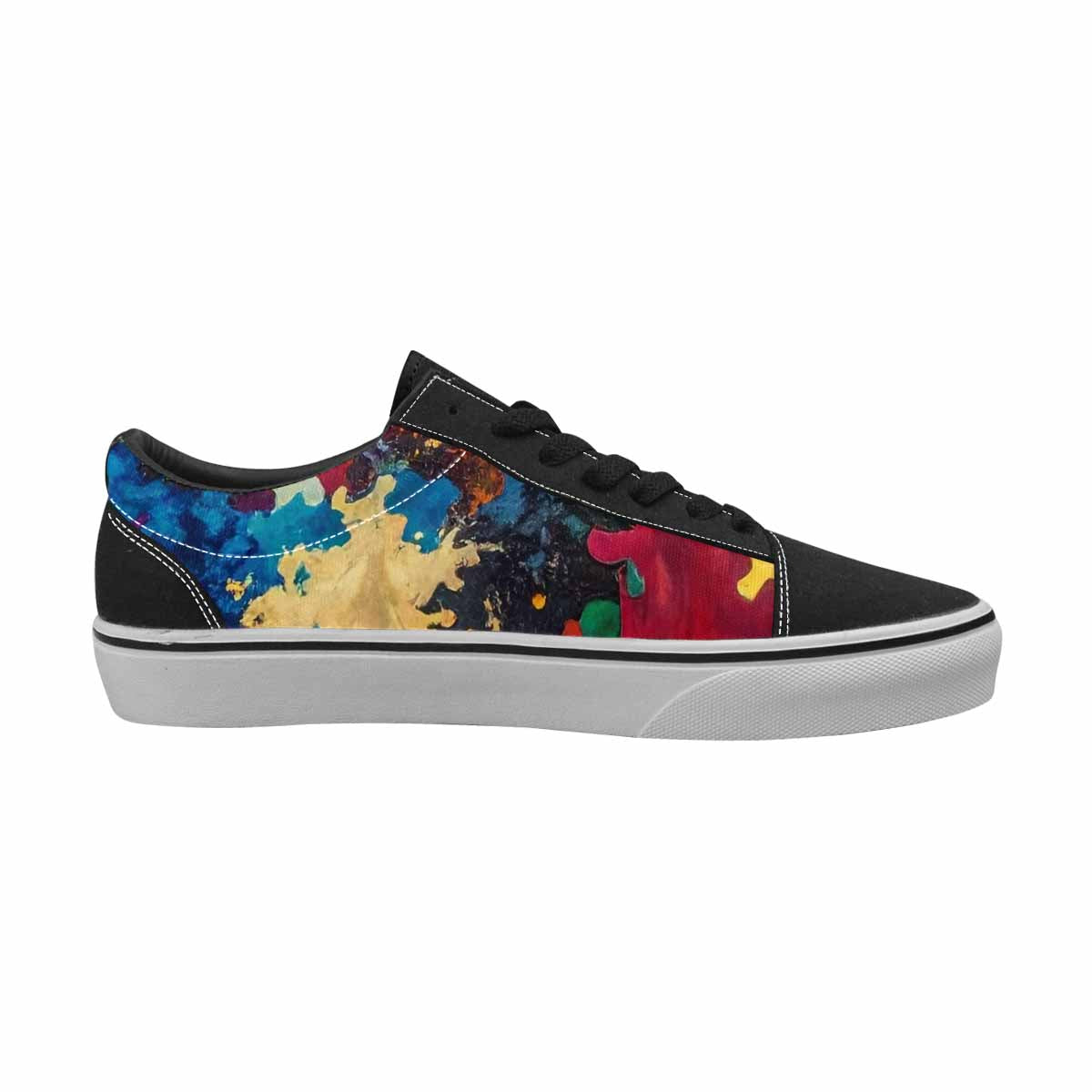 WOMEN'S Camo Full Color Canvas Wearable Art Vibrant Chaos Custom Sneakers