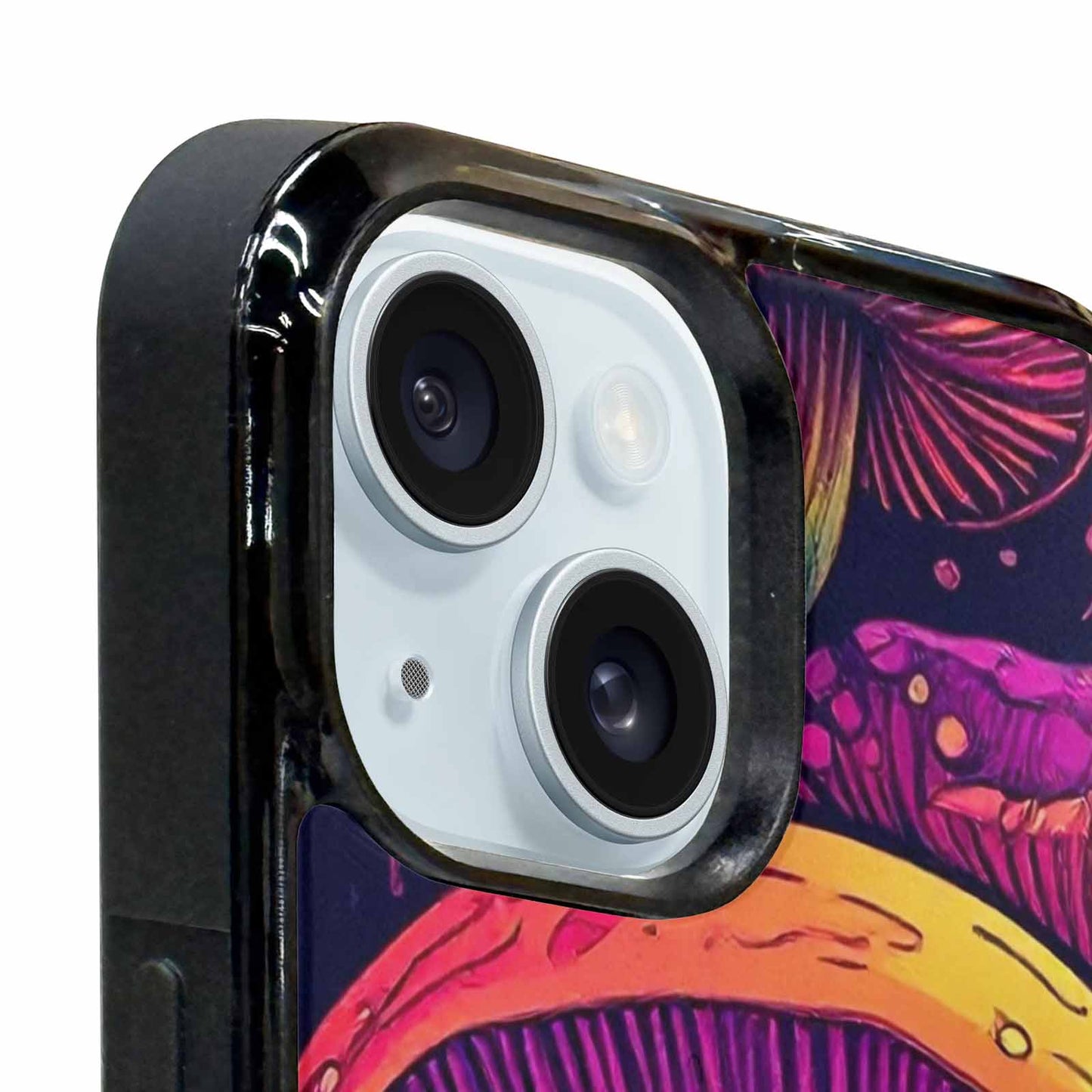 iPhone 15 Plus Case — Psychedelic Mushroom Custom Personalized Phone Cover, Unique Phone Case Design