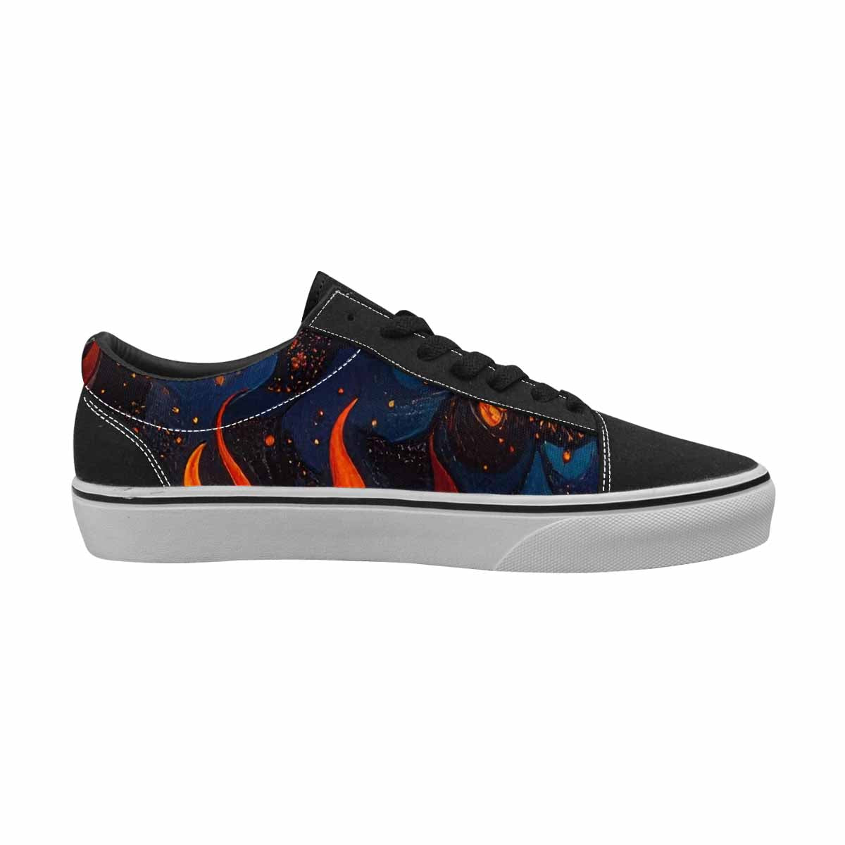 WOMEN'S Fire Flame Canvas Lace-Up Dark Academia Custom Sneakers