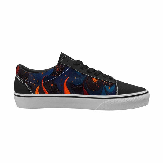 WOMEN'S Fire Flame Canvas Lace-Up Dark Academia Custom Sneakers