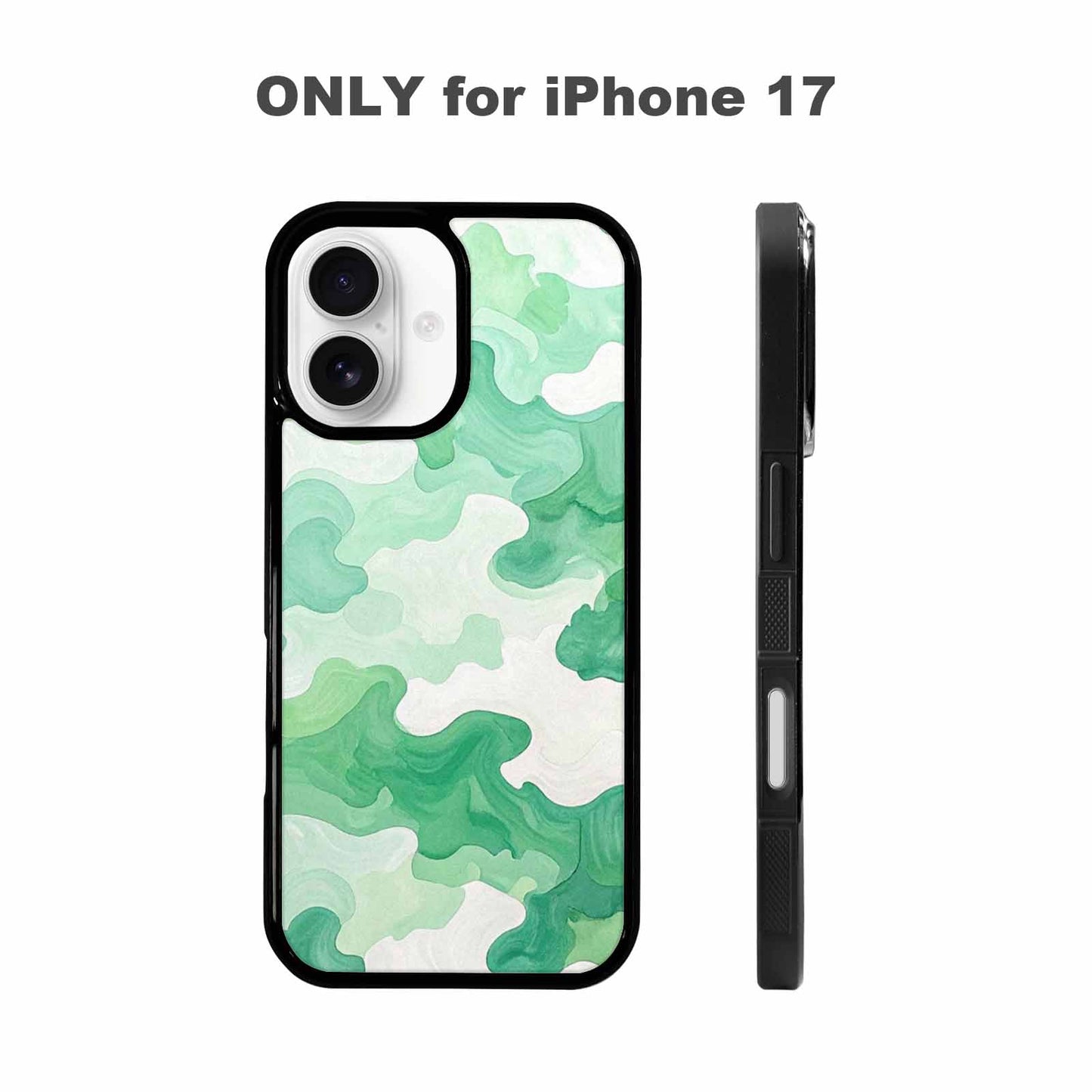 iPhone 17 Case — Camo Mint Green White Camo, Custom Printed Phone Case