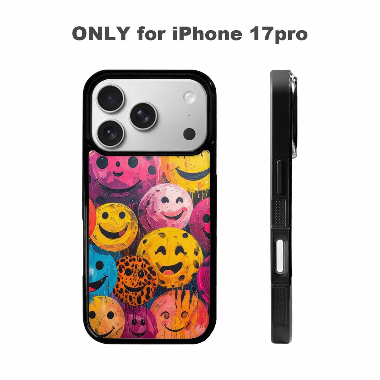iPhone 17 Pro Case — Smiley Faces Animal Printsmile Animal Print, Custom Art Phone Cover
