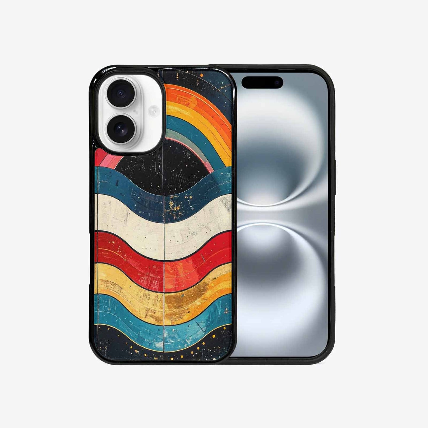 iPhone 16 Case — Retro Wave Scallop Stripe Small Lma, Custom Phone Case