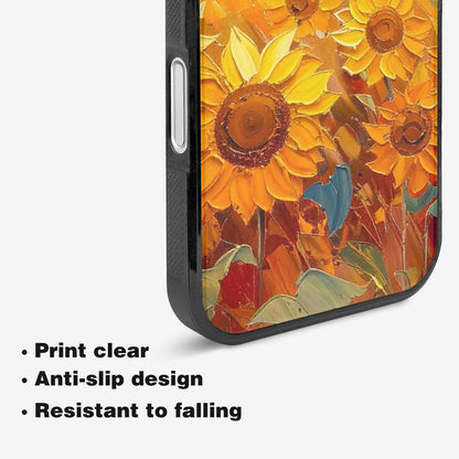 iPhone 16 Plus Case — Impressionist Sunflower Brushstroke Pattern Hundreds Of, Custom Printed Phone Case
