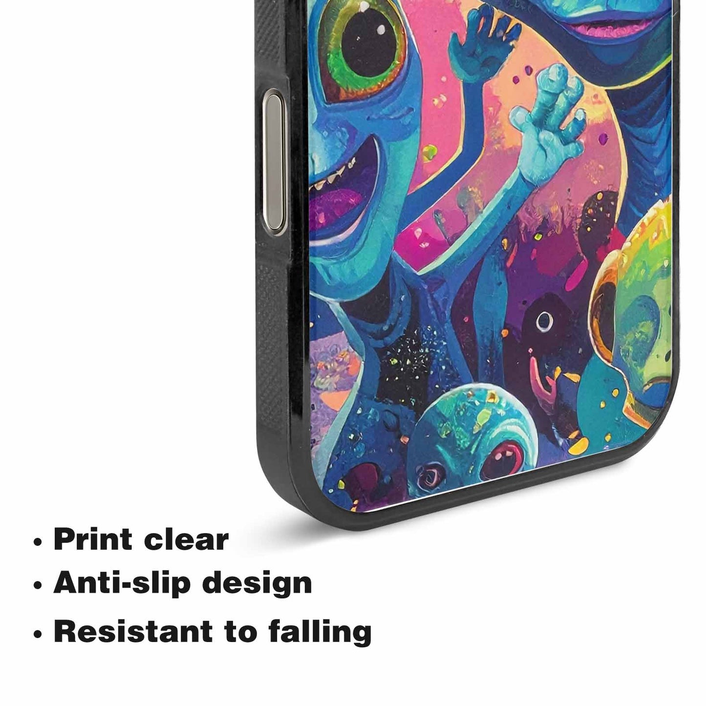 iPhone 15 Pro Max Case — Cartoon Alien Characters, Custom Printed Phone Case