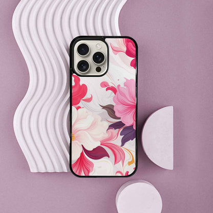 iPhone 16 Pro Max Case — Marble Floral Custom Personalized Phone Cover, Custom Made Phone Cover