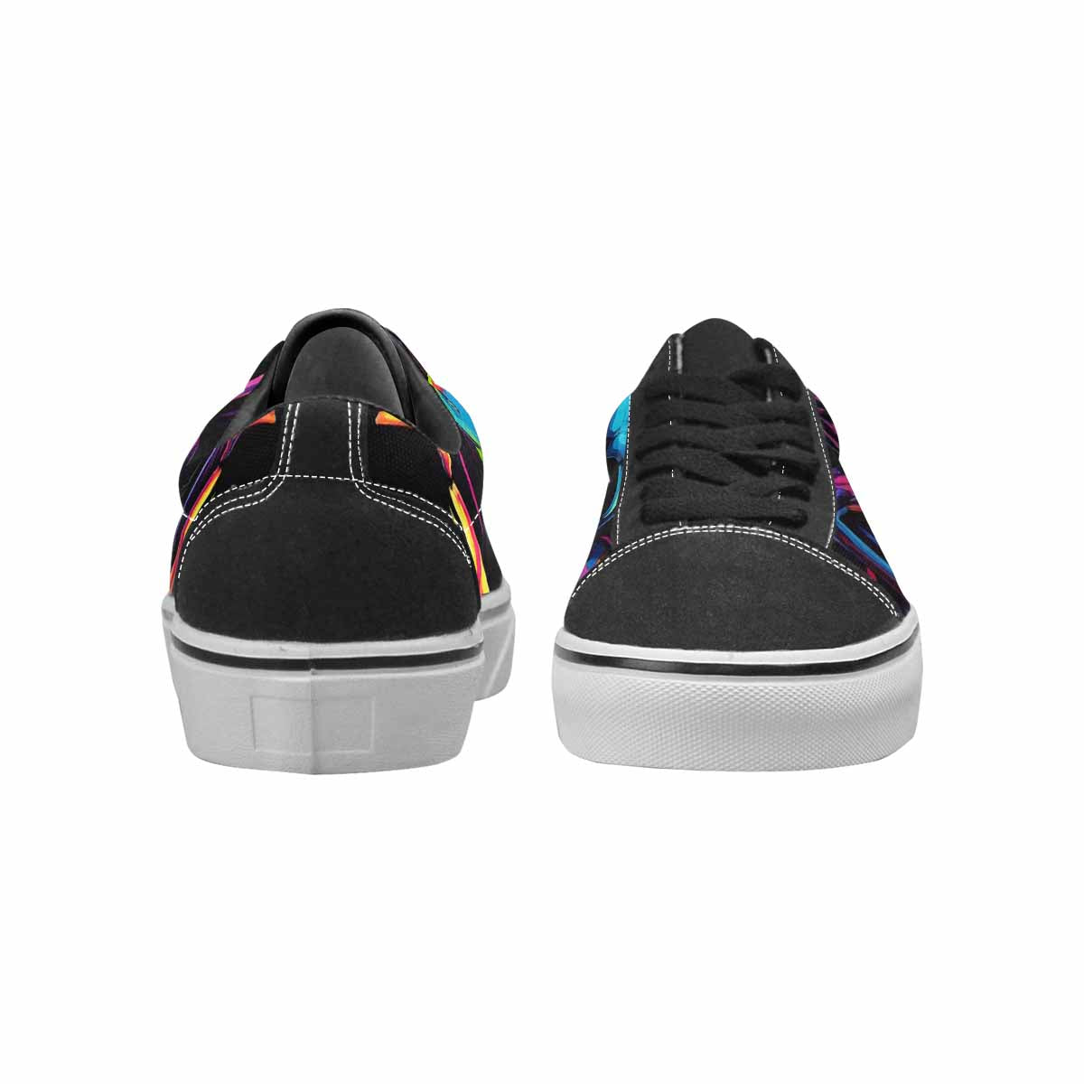 WOMEN'S 1000s Skulls Neon Camo Lace-Up Canvas Aesthetic Shoes