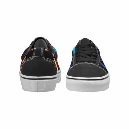 WOMEN'S 1000s Skulls Neon Camo Lace-Up Canvas Aesthetic Shoes