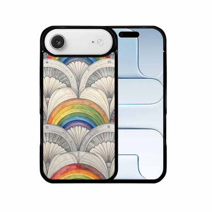 iPhone 17 Air Case — Hand Drawn Damask Rainbow Original Art, Custom Art Phone Cover