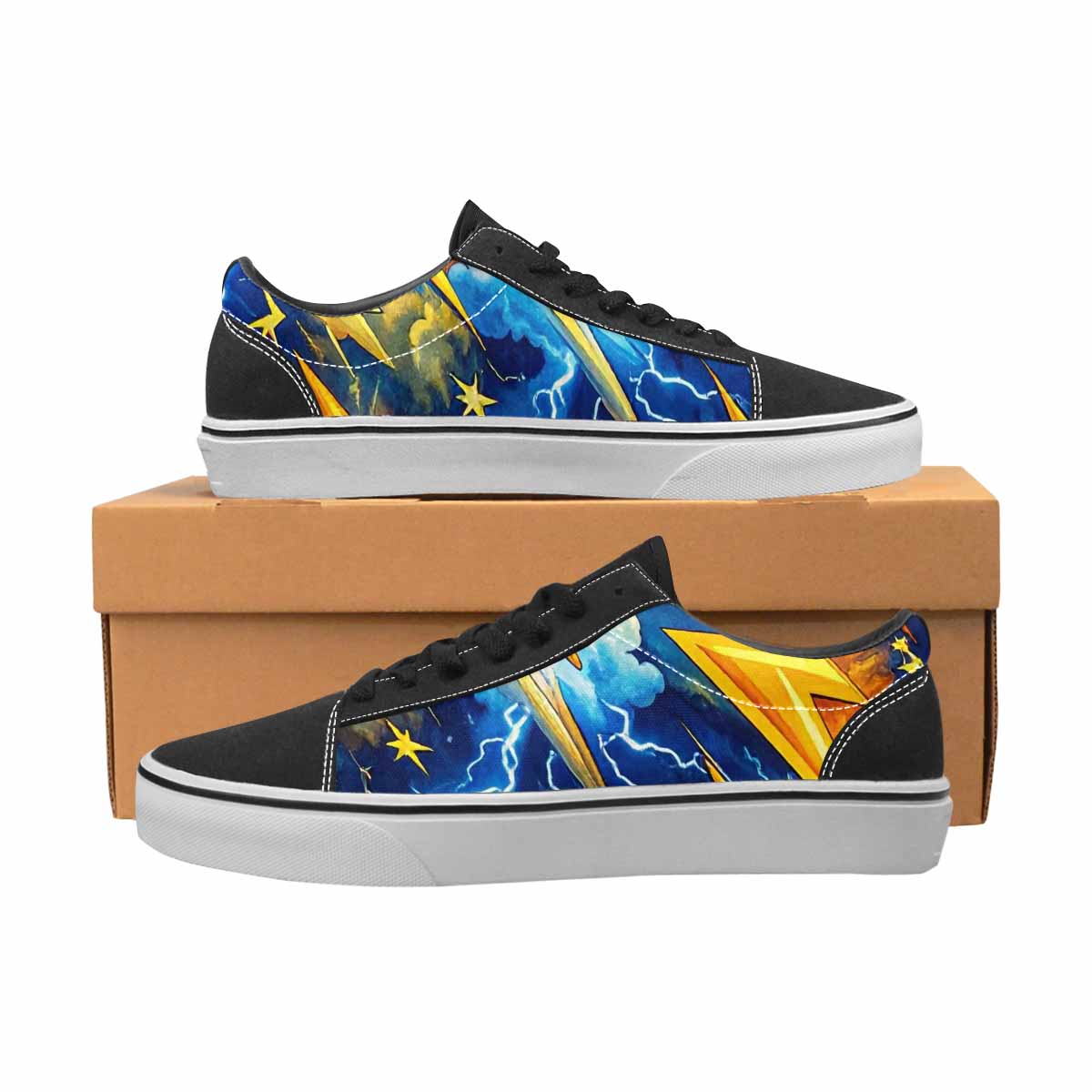 WOMEN'S Lightning Bolt Canvas Lace-Up Grunge Custom Shoes