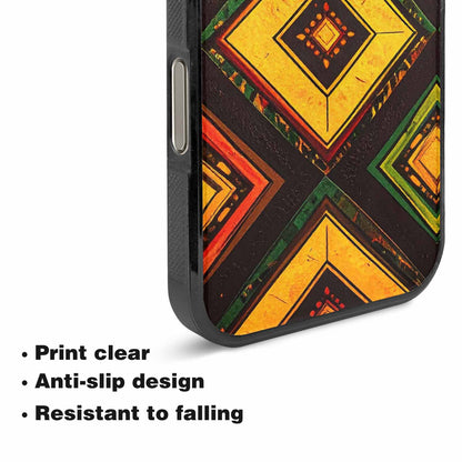 iPhone 16 Pro Case — African Kente Cloth Inspired Pattern Geometric, Custom Phone Case