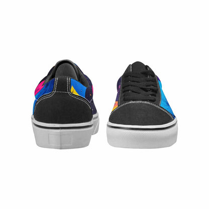 WOMEN'S Memphis Squiggles Triangles Dots Canvas Lace-Up Vibrant Chaos Shoes
