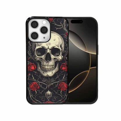 iPhone 15 Pro Max Case — Gothic Skulls Roses Custom, Unique Phone Case Design