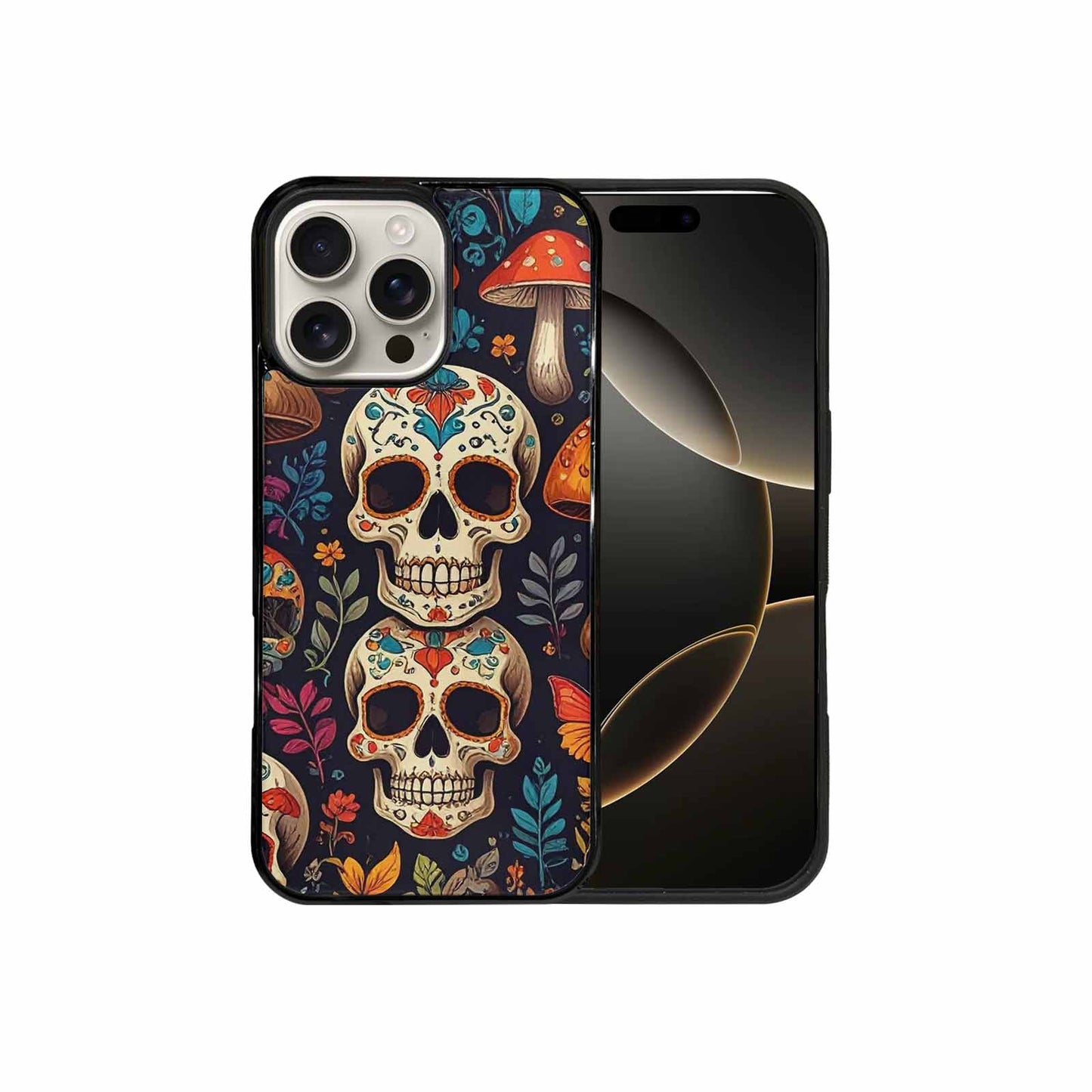 iPhone 16 Pro Max Case — Mushrooms And Skulls, Original Design Phone Case