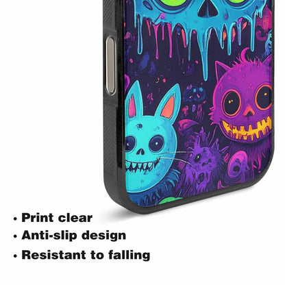 iPhone 16 Pro Case — Mixed Toxic Glow Creature Pattern Hundreds, Custom Print Case Cover