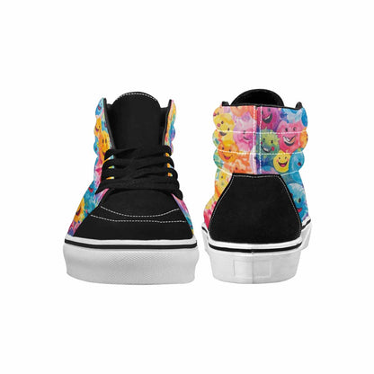 MEN'S Smiley Facessmiley Faces  High Top Canvas Cottagecore Sneakers