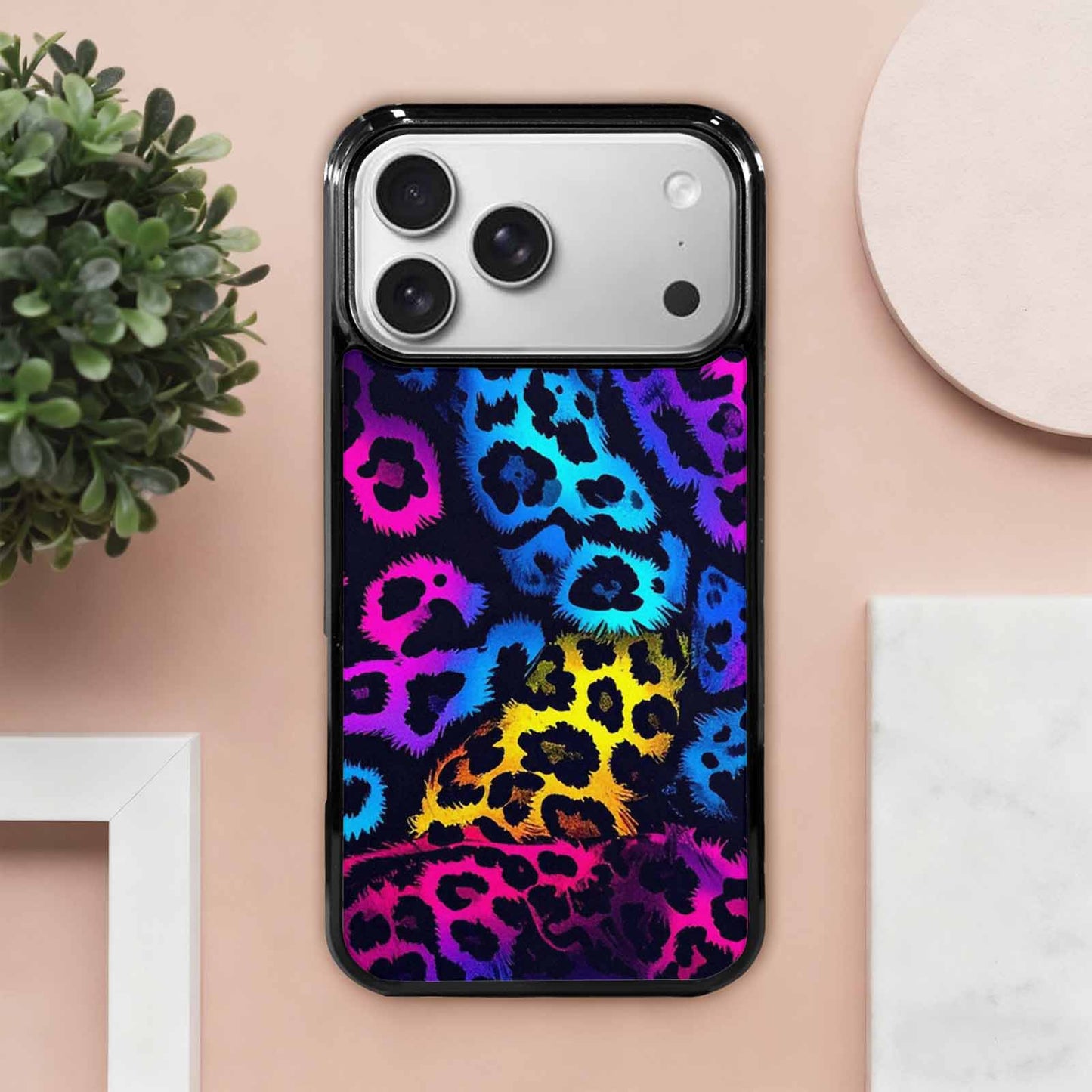 iPhone 17 Pro Max Case — Leopard Print Neon Animal Print, Unique Phone Case Design