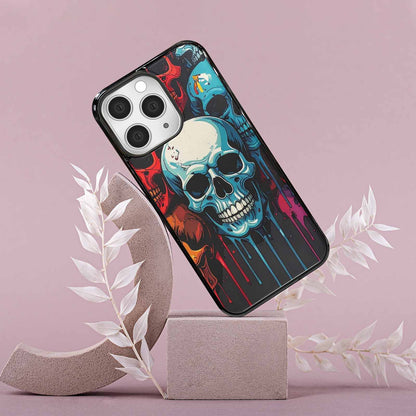 iPhone 15 Pro Max Case — Dripping Skulls Collage Custom, Personalized Phone Case