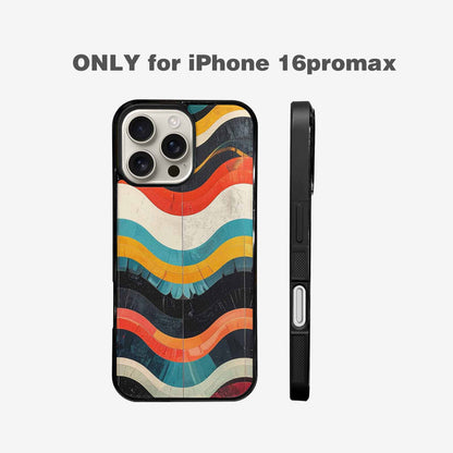 iPhone 16 Pro Max Case — Retro Wave Scallop Stripe Small Wavy, Customized Protective Case