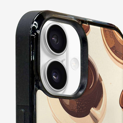 iPhone 16 Case — Coffee Cup And Bean Pattern Seamless, Custom Phone Case