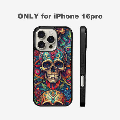 iPhone 16 Pro Case — Sacred Geometry Lots Of Skulls Seamless, Personalized Phone Case