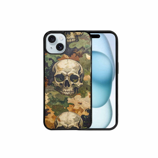 iPhone 15 Plus Case — Military Camo Skull, Custom Print Case Cover